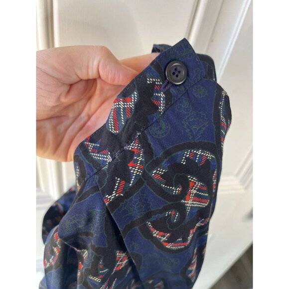 Vintage Country sophisticated By Pendleton Blue Black Printed MIDI Skirt Size 10 - Picture 6 of 6